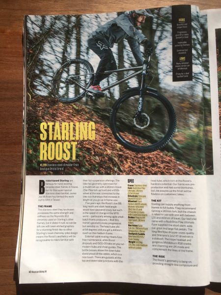 Starling Cycles Roost MBUK review in print page 1