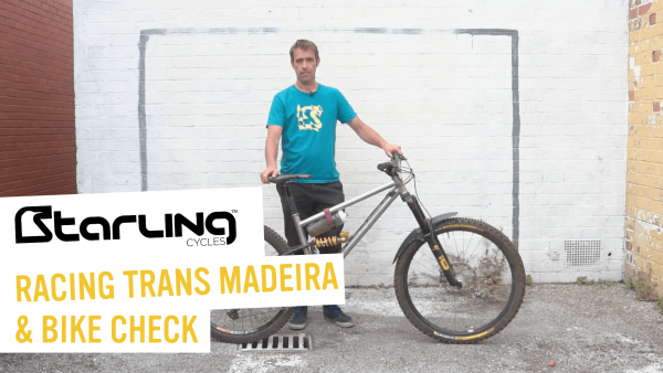 a video thumbnail titled "racing trans madeira & bike check"