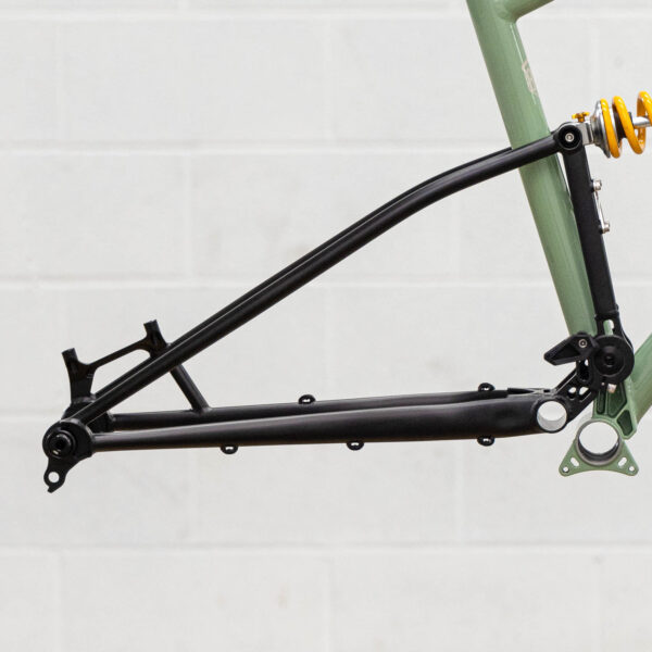 the rear triangle of a bike
